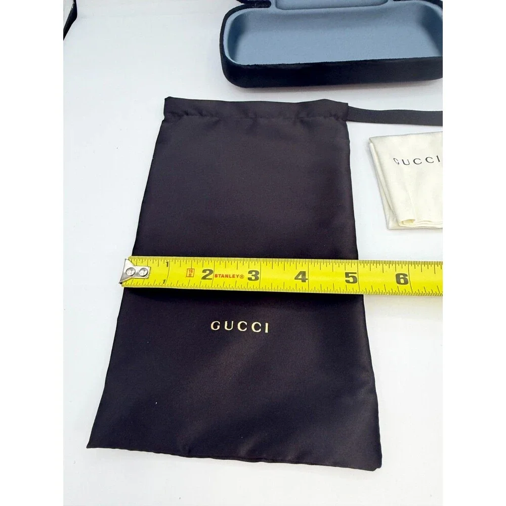 Gucci Velvet Eyeglasses Sunglasses Case w/ Pouch & Cloth Authentic Black Set